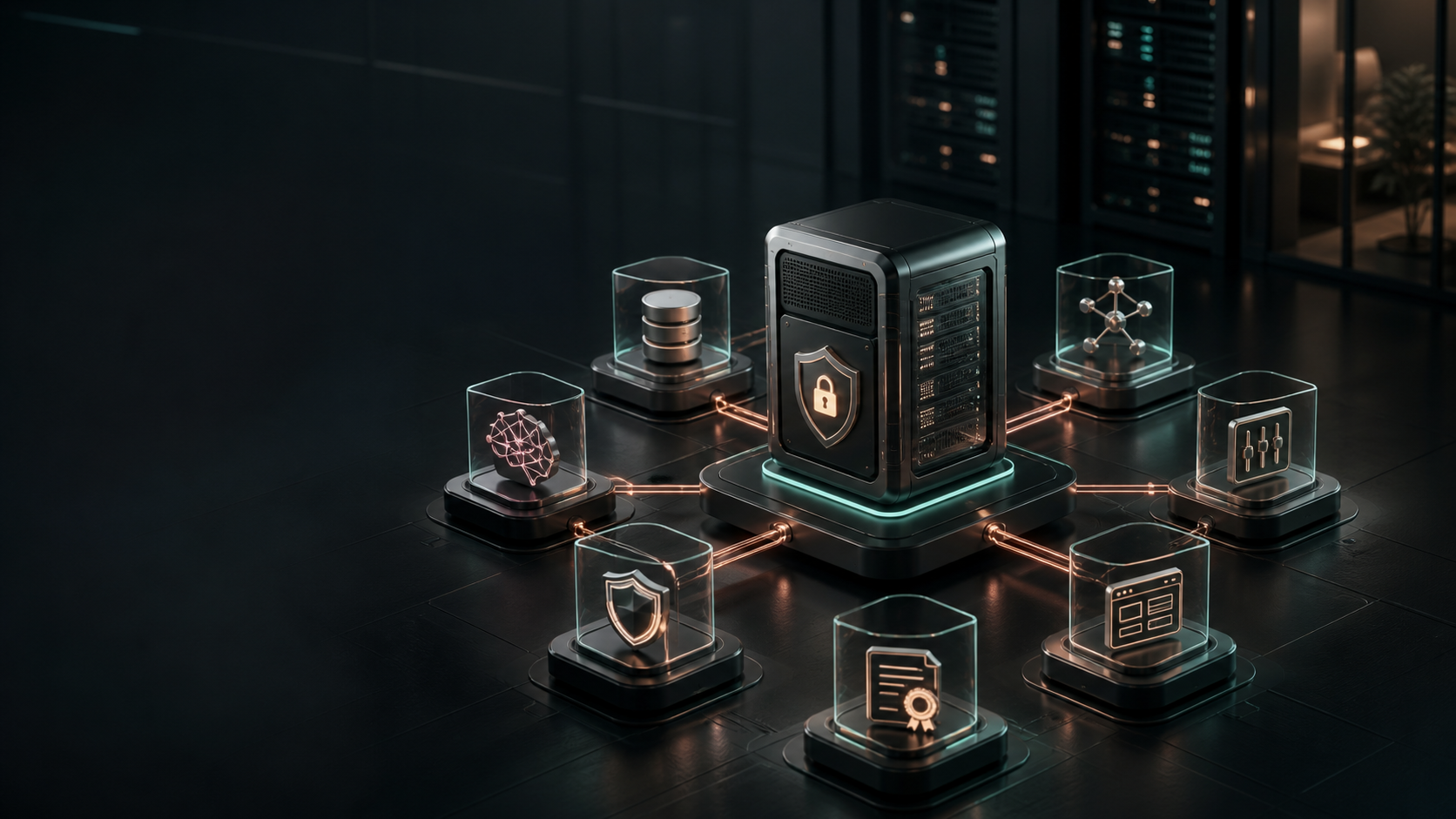 Secure local server connected to Laptika product modules